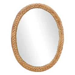 Miroir en rotin tressé