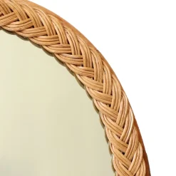 Miroir en rotin tressé