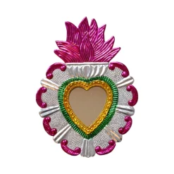 Miroir ex-voto argent et violet