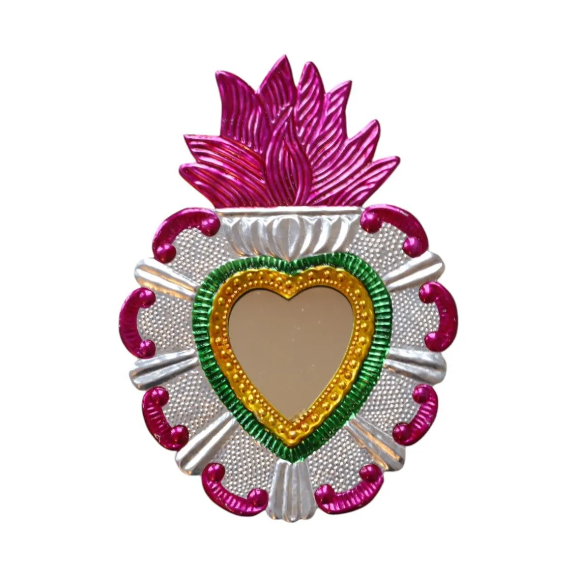 Miroir ex-voto argent et violet
