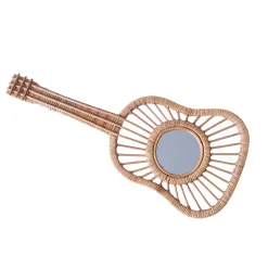 Miroir guitare rotin