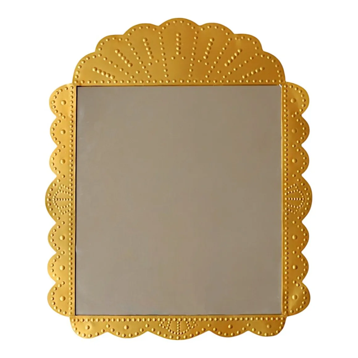 Miroir indien doré martelé