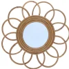 Miroir marguerite rotin