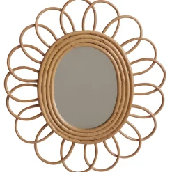 Miroir oval rotin