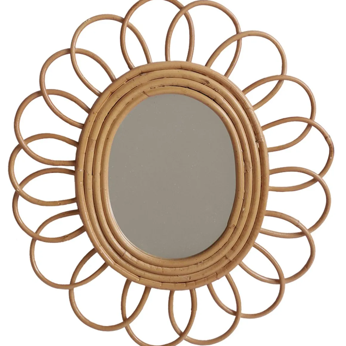 Miroir oval rotin