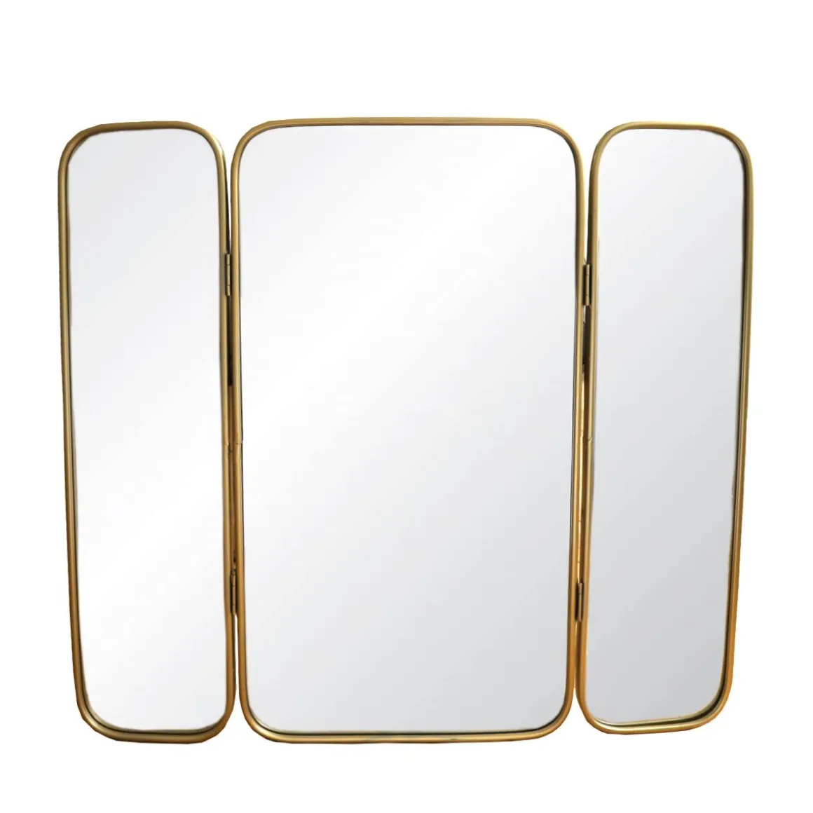Miroir triptyque rectangulaire doré