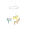 Mobile bébé suspension chevaux en bois