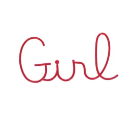 Mot métal rouge "Girl"