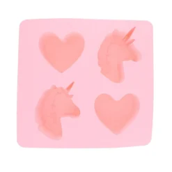 Moule à gâteaux en silicone licornes et coeurs