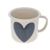 Mug émaillé cœur bleu