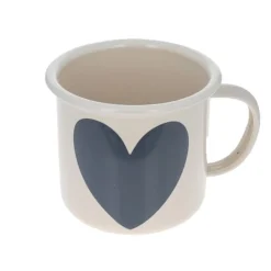 Mug émaillé cœur bleu