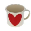 Mug émaillé cœur rouge