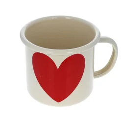 Mug émaillé cœur rouge