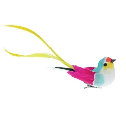 Oiseau à clipser fuchsia menthe