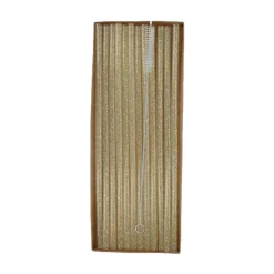 Pailles à paillettes dorées réutilisables + brosse