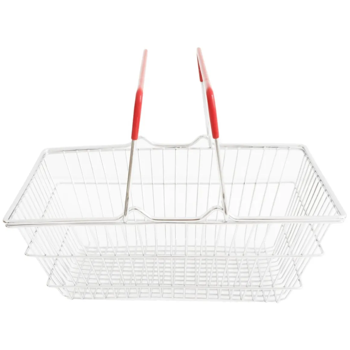 Panier de course en métal rouge
