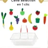 Panier de fruits et légumes en bois