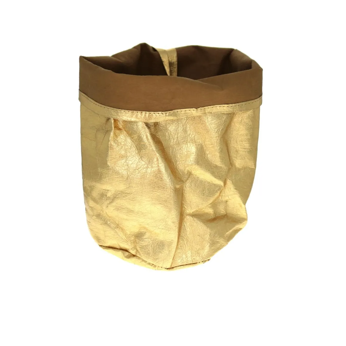 Panier en papier lavable doré 19cm