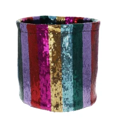 Panier rond à sequins multicolores