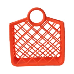 Panier rétro en silicone corail