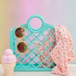 Panier rétro en silicone vert pastel