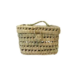 Panier vanity en paille tressée