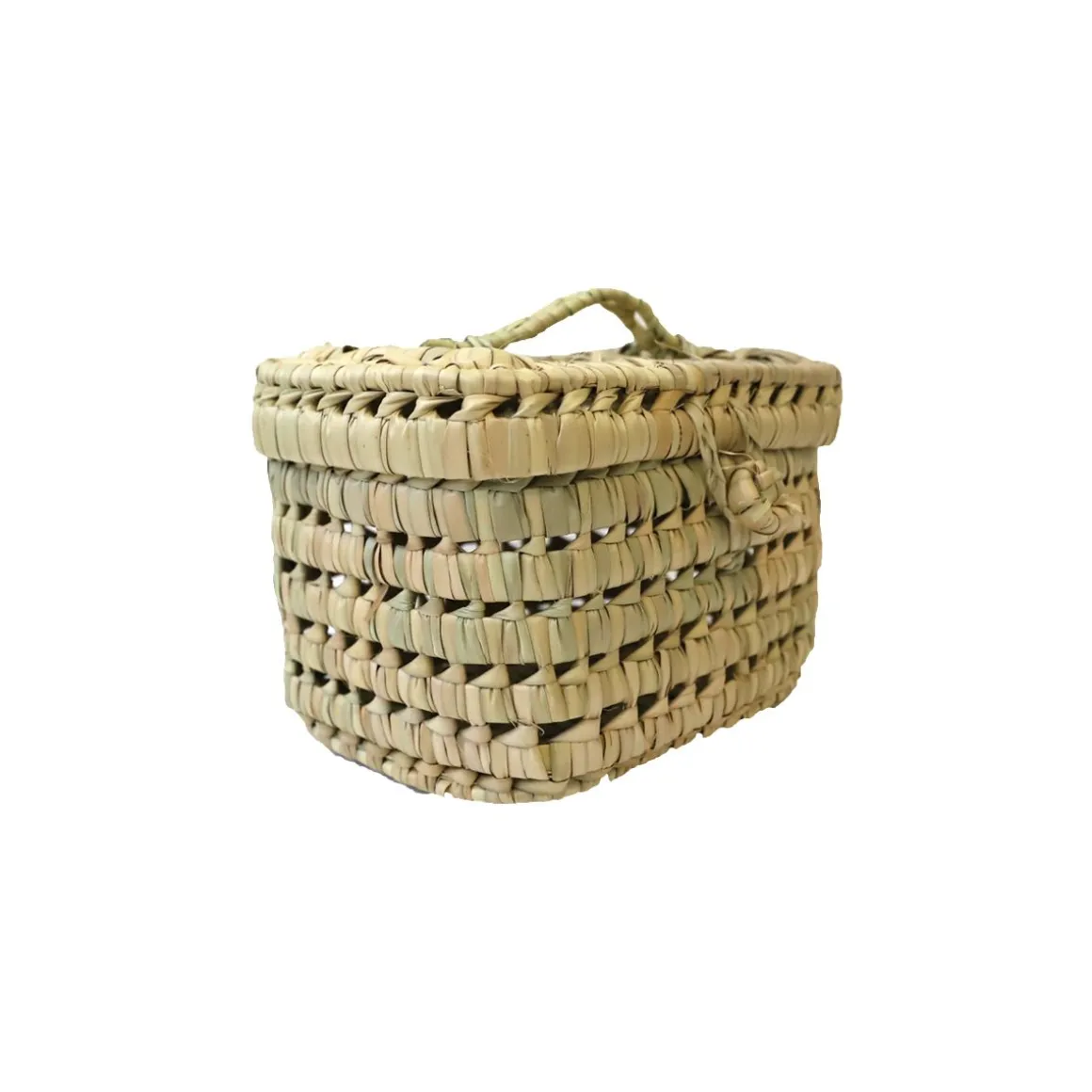 Panier vanity en paille tressée
