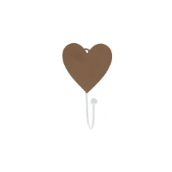 Patere coeur brun