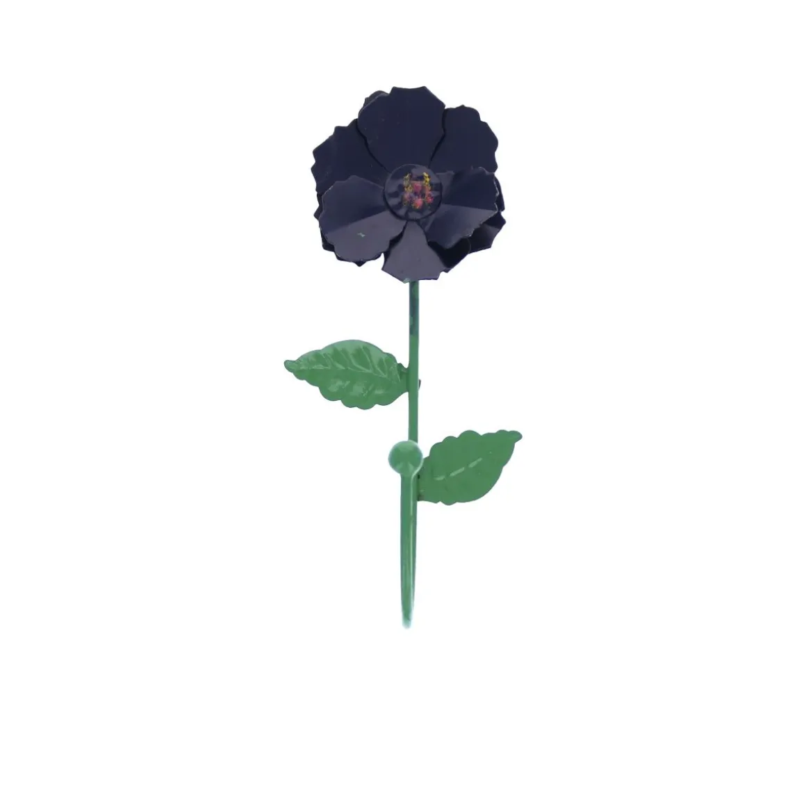 Patère en métal fleur violet aubergine