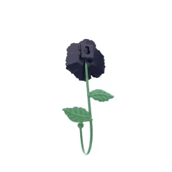 Patère en métal  fleur violet aubergine