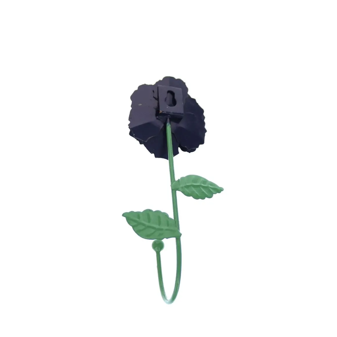 Patère en métal fleur violet aubergine