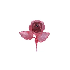 Patère fleur rose irisé