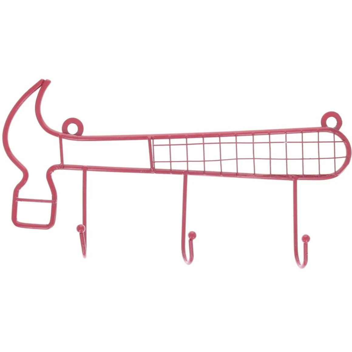 Patère métal rouge marteau