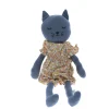 Peluche chat en tissu Minette robe à fleurs