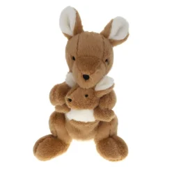 Peluche maman kangourou et son bébé