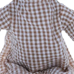 Peluche ours Marceau en combinaison vichy