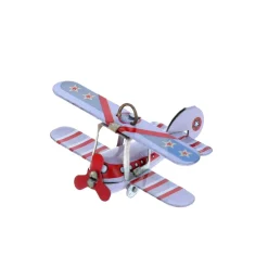 Petit avion biplan vintage en métal