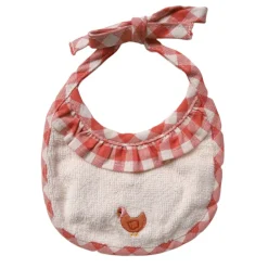 Petit bavoir rond vichy - La petite poule rousse