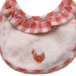 Petit bavoir rond vichy - La petite poule rousse