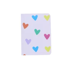 Petit carnet de notes cœurs multicolores