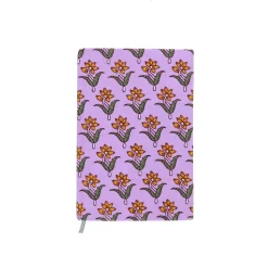 Petit carnet de notes fleuri lila block print - Delhi d'antan