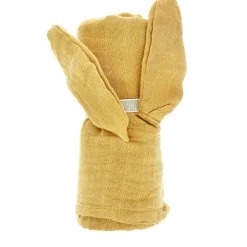 Petit lange lapin moutarde 70x70