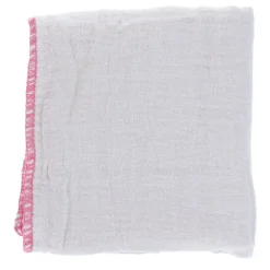 Petit lange rose avec surpiqure 70x70