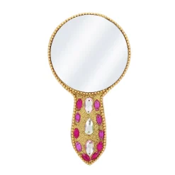 Petit miroir de poche rond indien