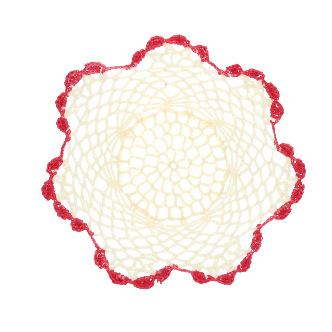 Petit panier dentelle bord framboise