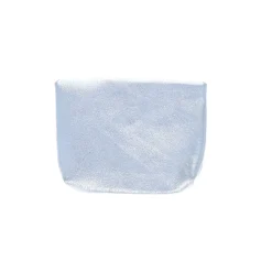 Petit porte-cartes cuir argent brillant