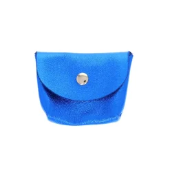 Petit porte-cartes cuir bleu électrique