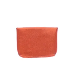 Petit porte-cartes cuir orange pailleté