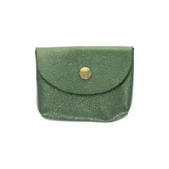 Petit porte-cartes cuir vert olive