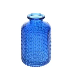 Petit vase en verre bleu